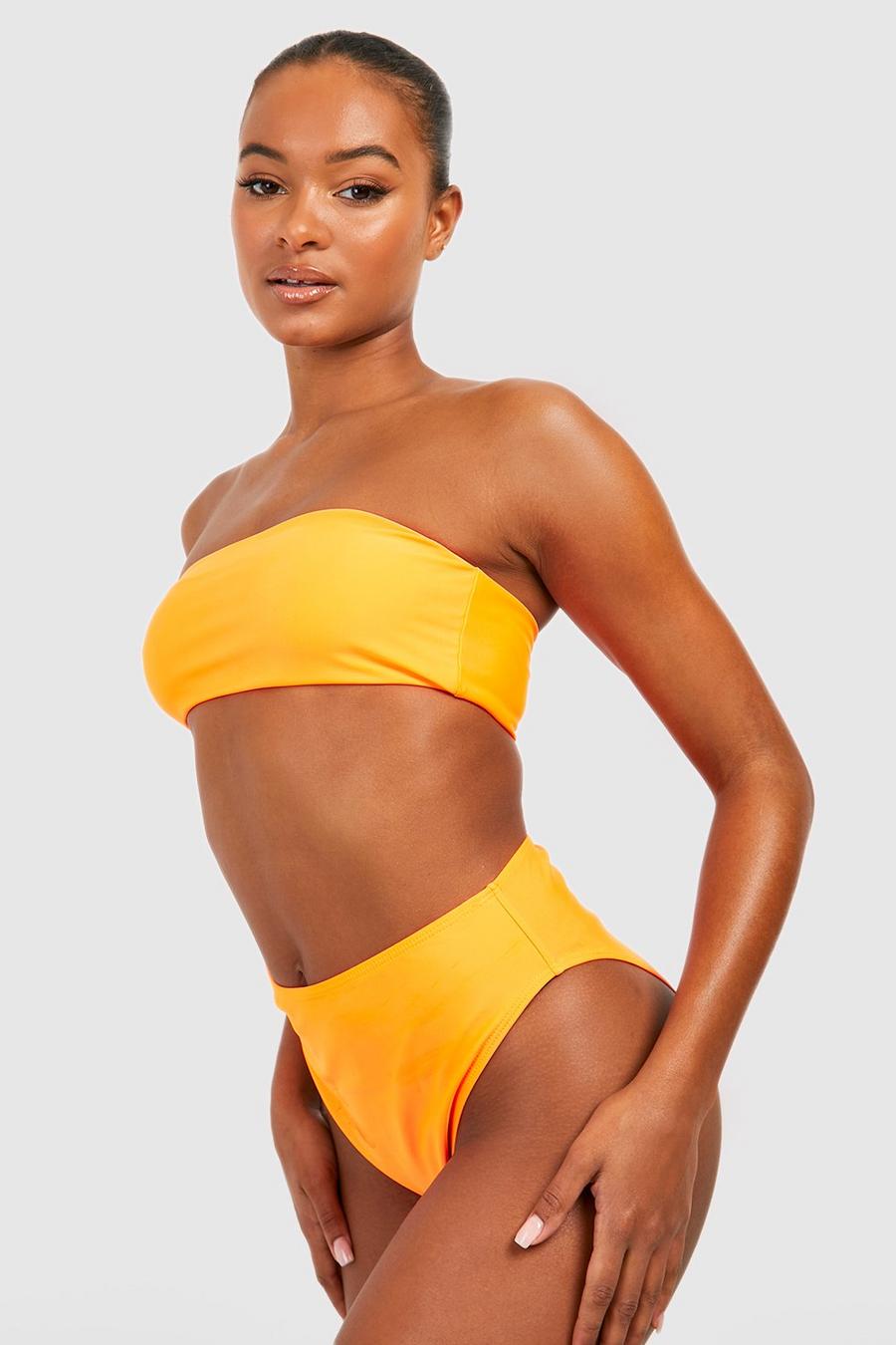 Orange Tall High Waist Bikini Brief