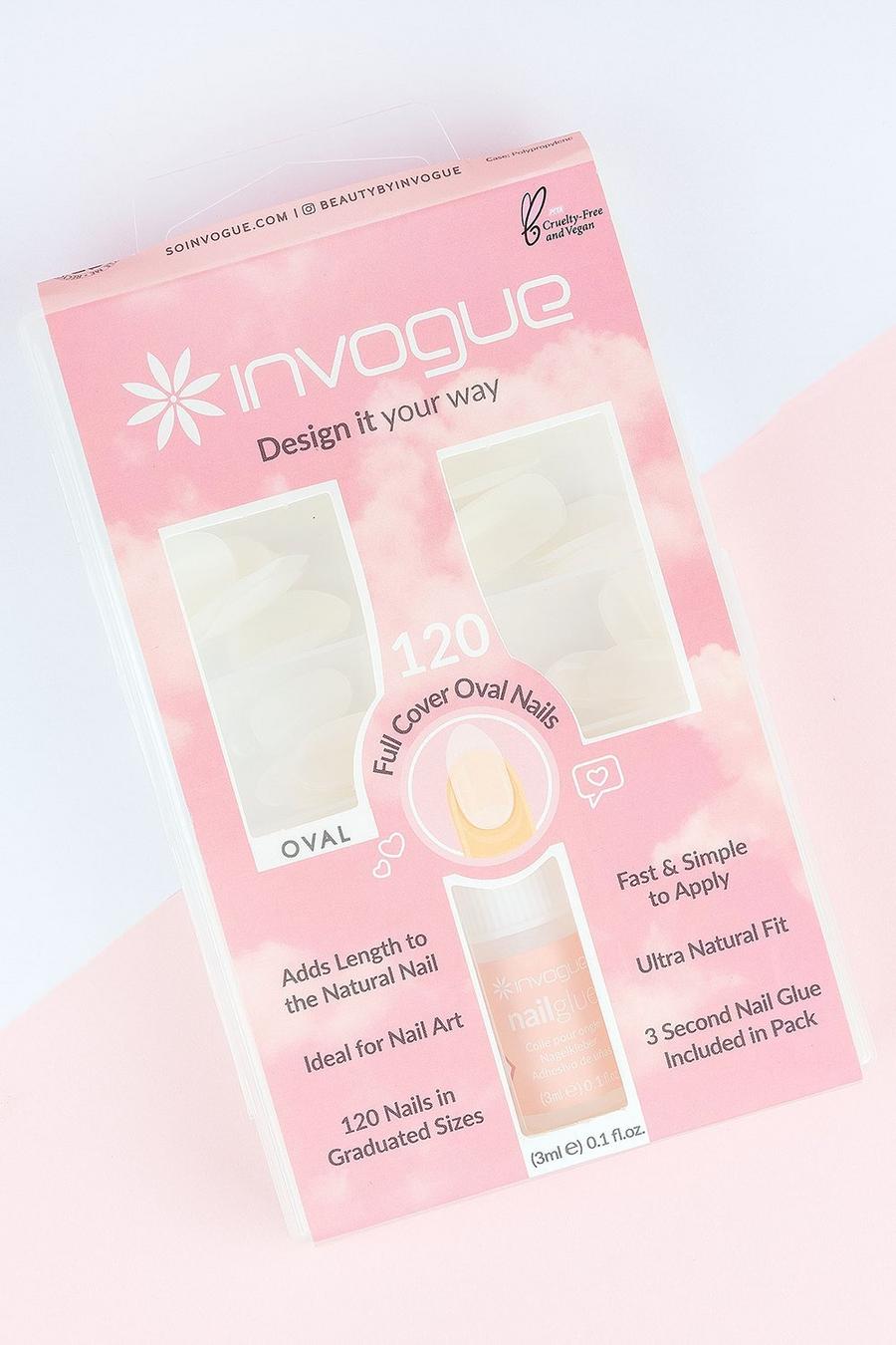 Cream Invogue Full Cover Oval 120 Pieces False Nails Nepnagels image number 1