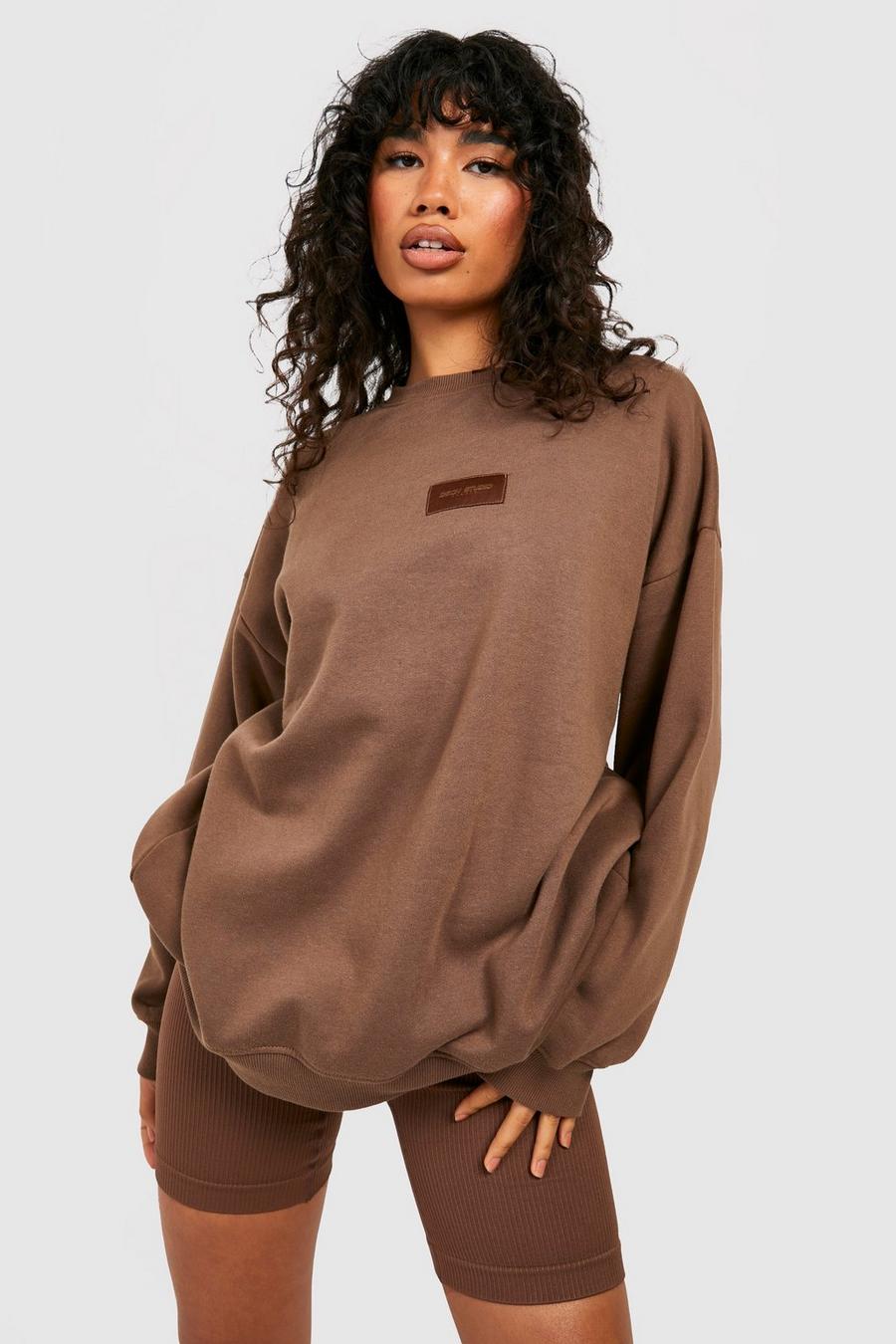 Chocolate brown Dsgn Studio Label Oversized Sweater image number 1