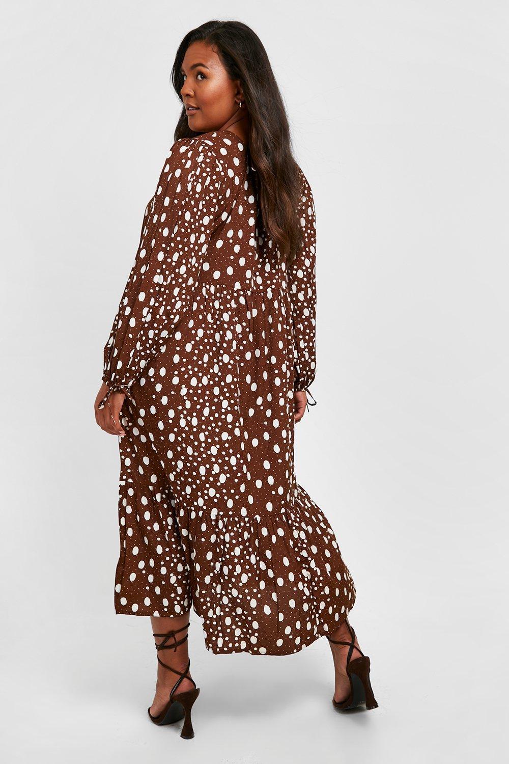 Mixed polka outlet dot midi dress