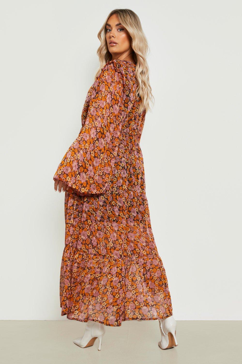 Boohoo chiffon hot sale maxi dress