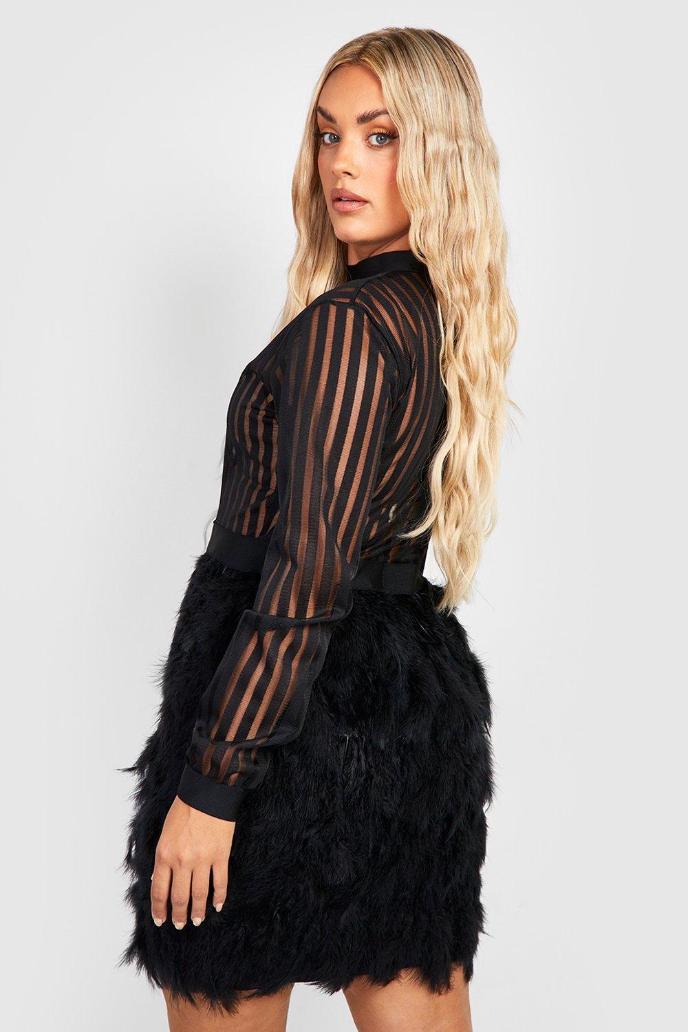 Plus clearance feather dress