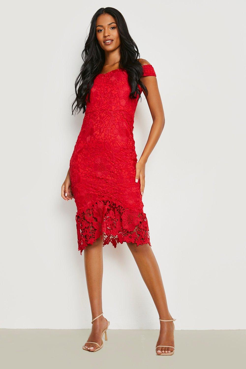 Boohoo exclusive lace outlet midi dress