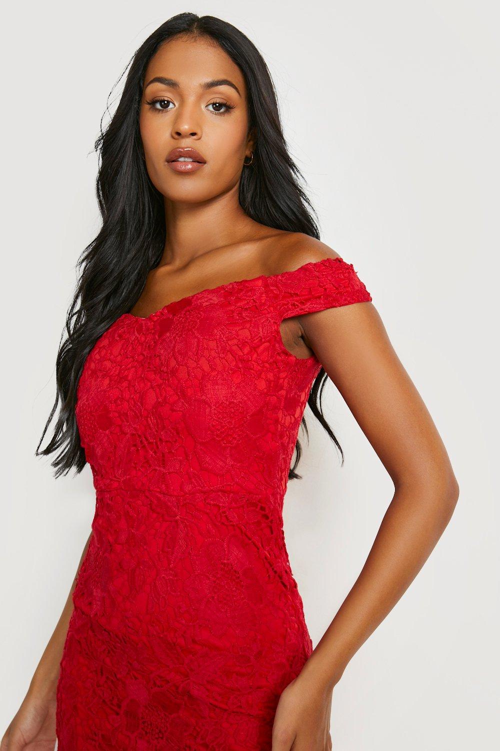 Premium lace midi discount dress