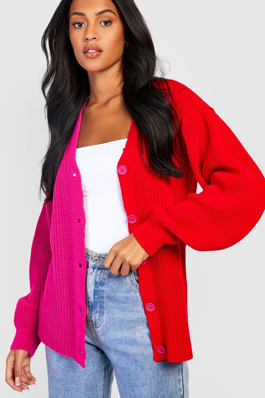 Pink Tall Color Block Cardigan image number 1