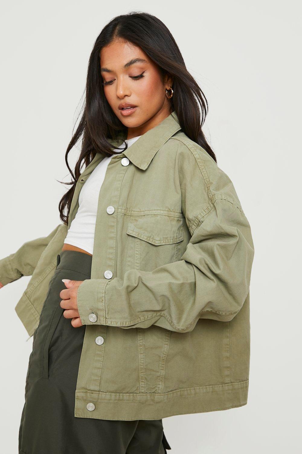 Twill Cropped Patch Pocket Shacket