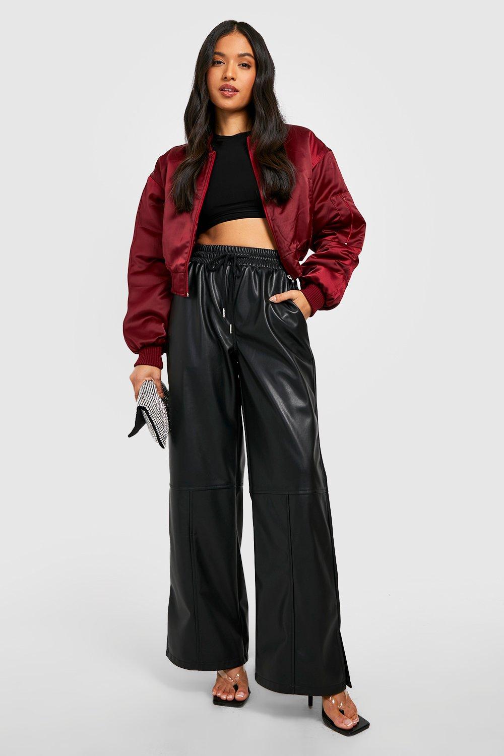 Petite Bomber court satin zipp boohoo