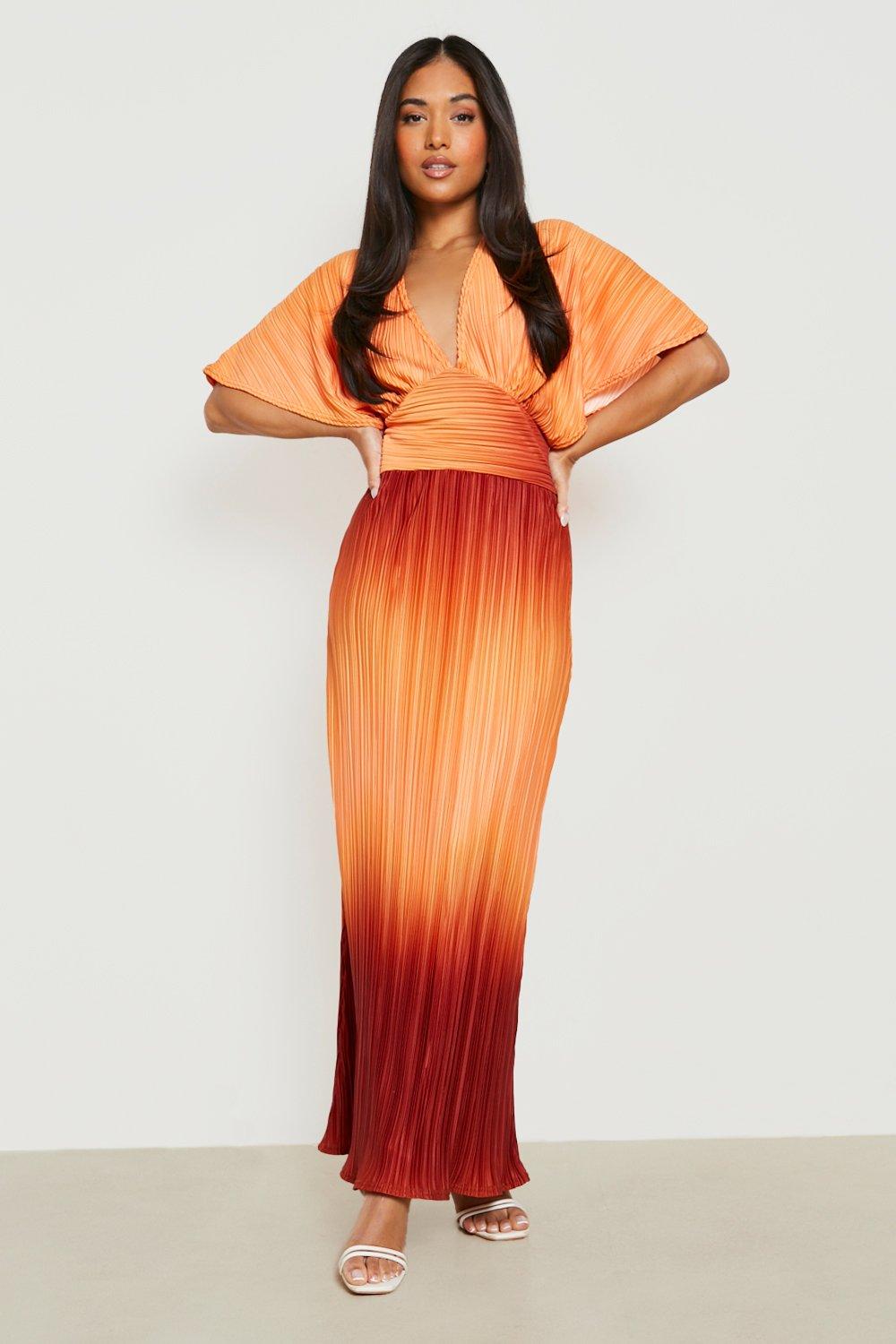 Ombre maxi store dress with sleeves