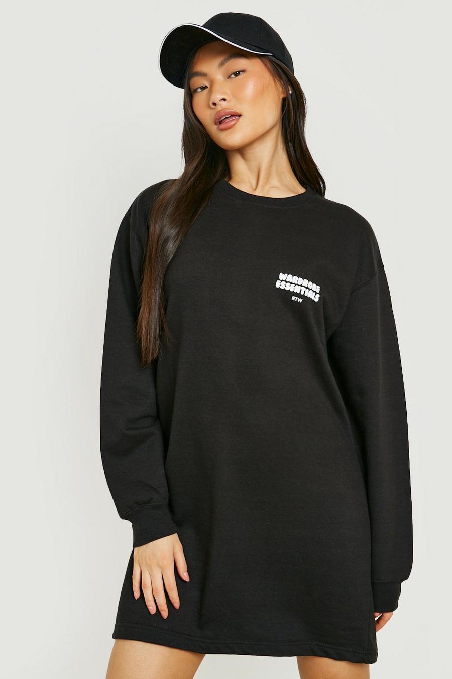 Wardrobe Essentials Sweatshirt-Kleid, Black noir