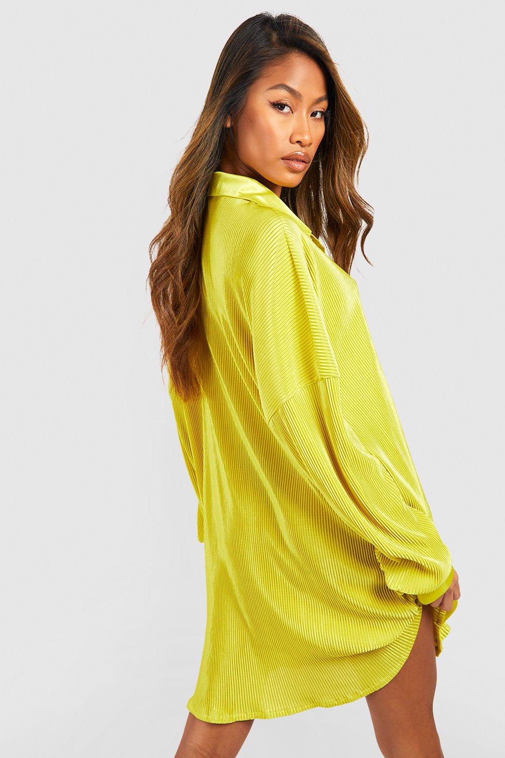 Yellow denim cheap shirt dress