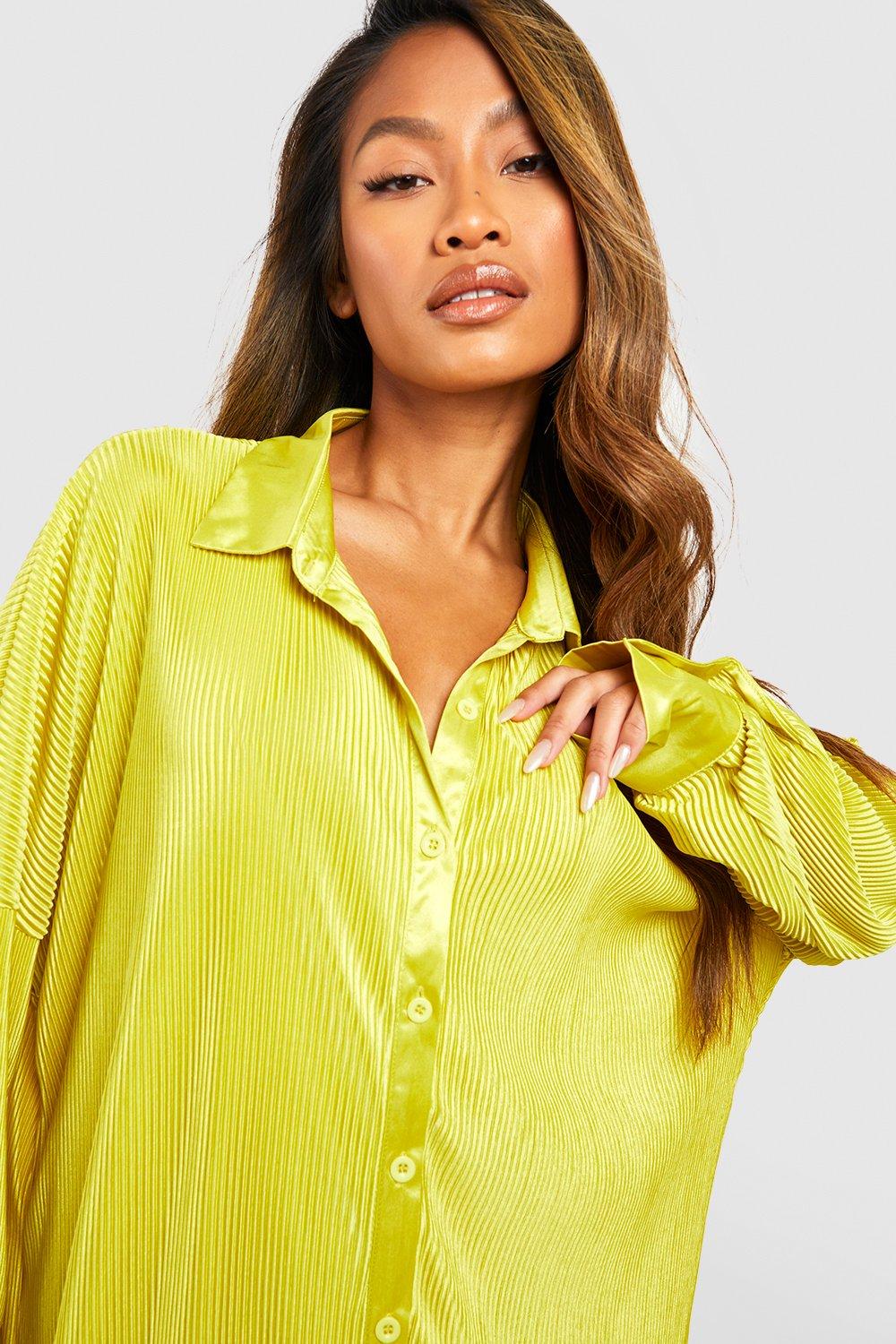 Lime green 2025 dress shirt womens