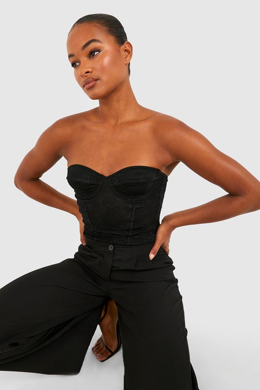 Black negro Tall Lace Bodysuit