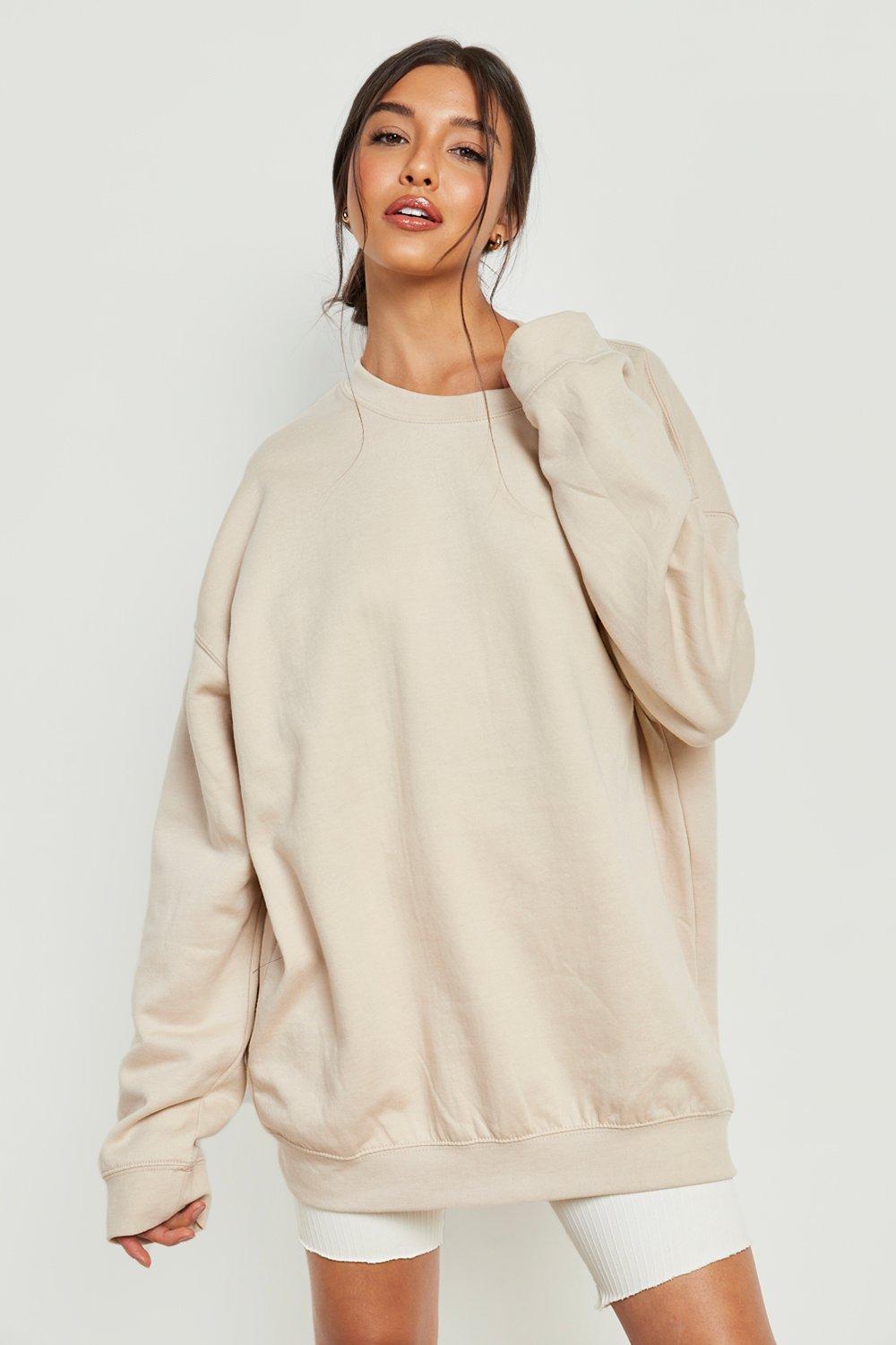 Beige oversized trui hot sale