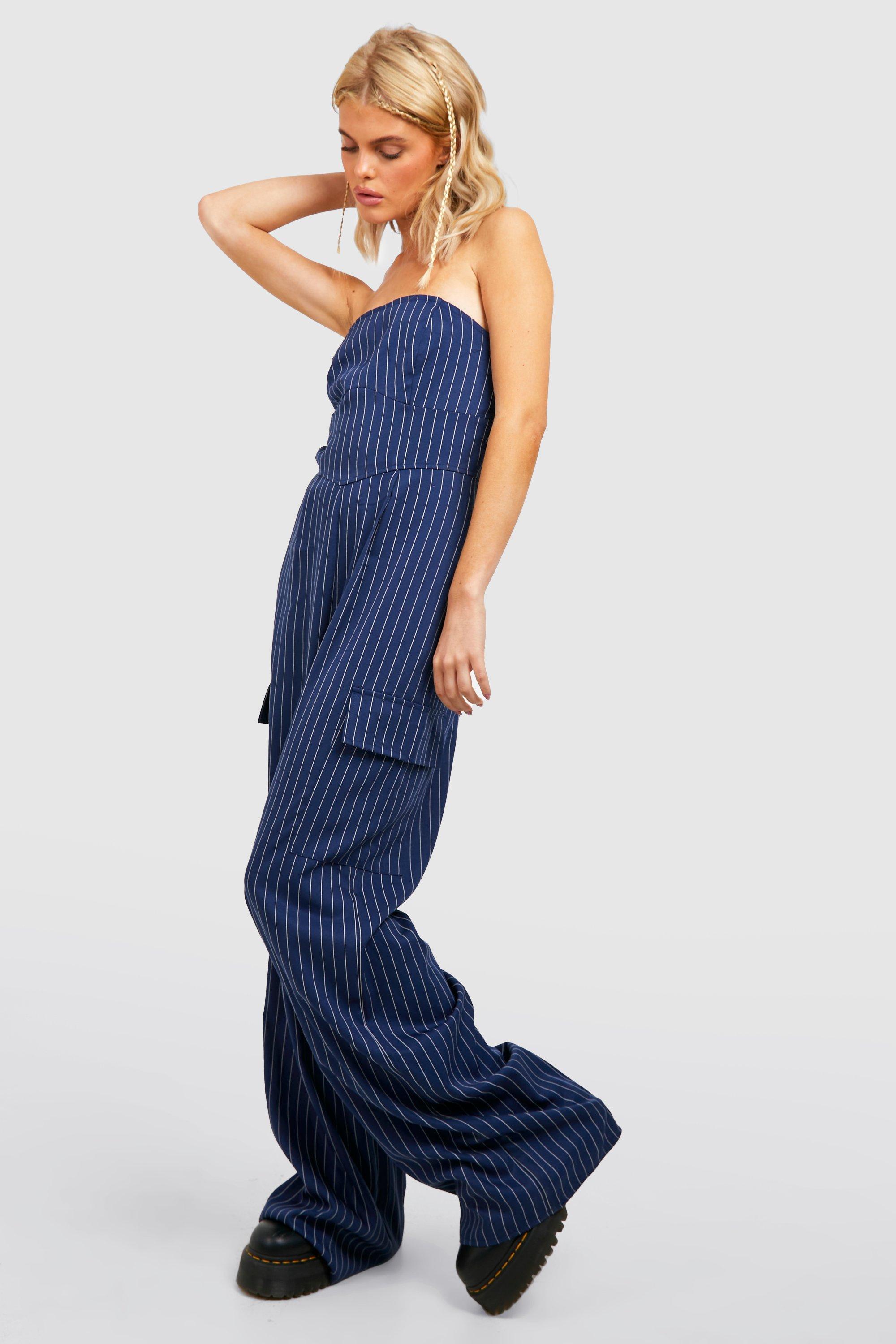 Belted Cargo Pocketed Bandeau Jumpsuit - Buy Fashion Wholesale in