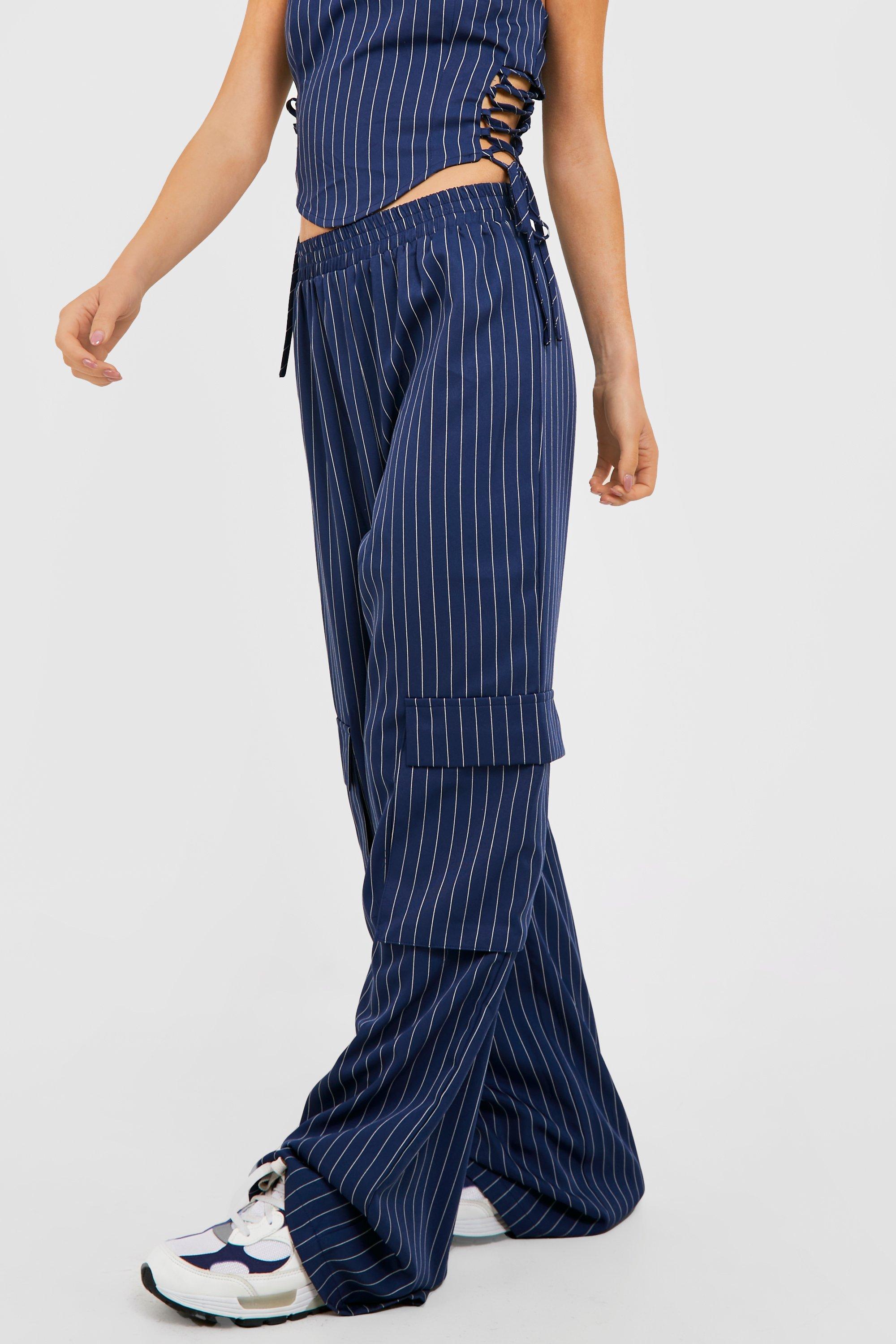 Pinstripe on sale cargo trousers