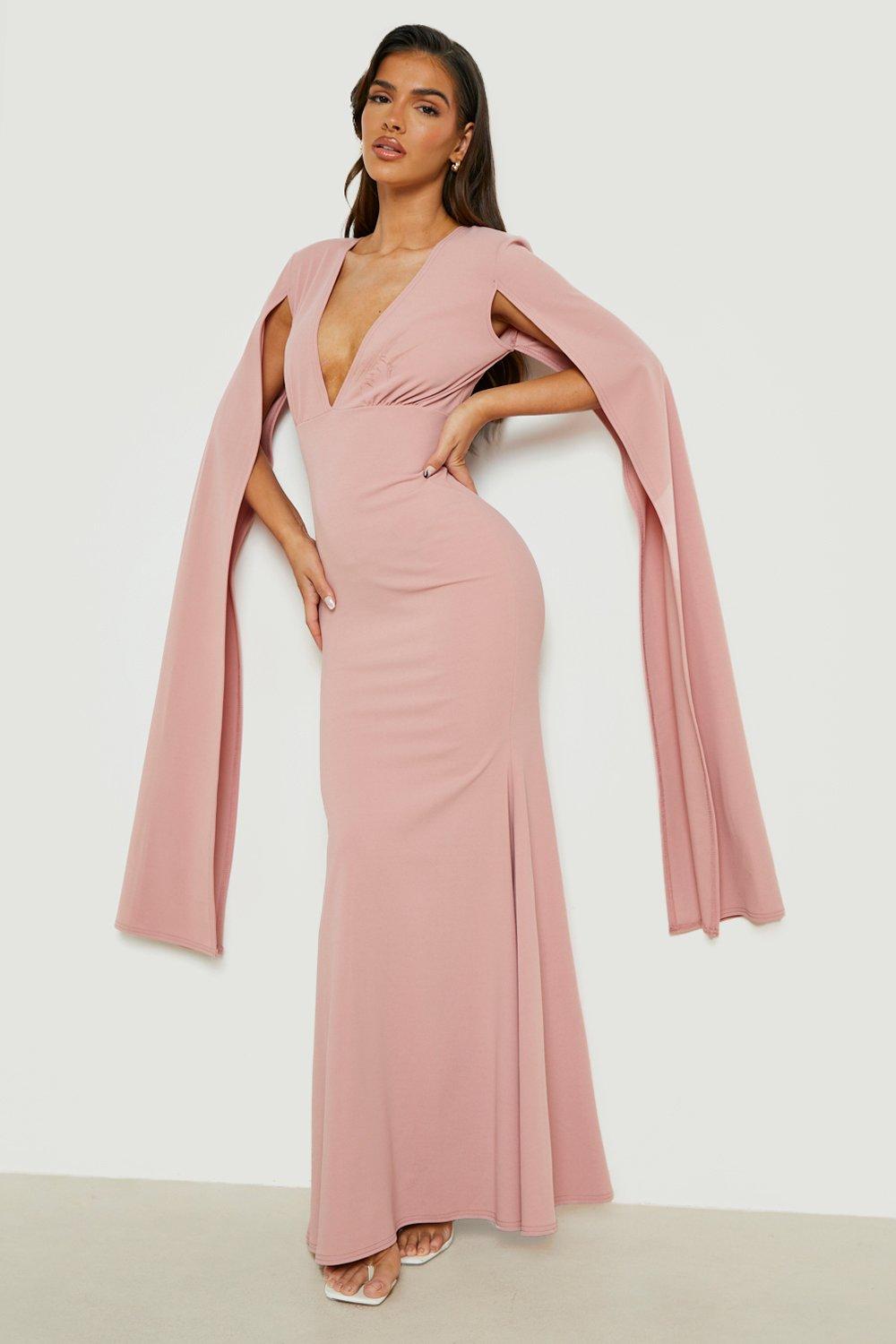 Blush plunge outlet maxi dress