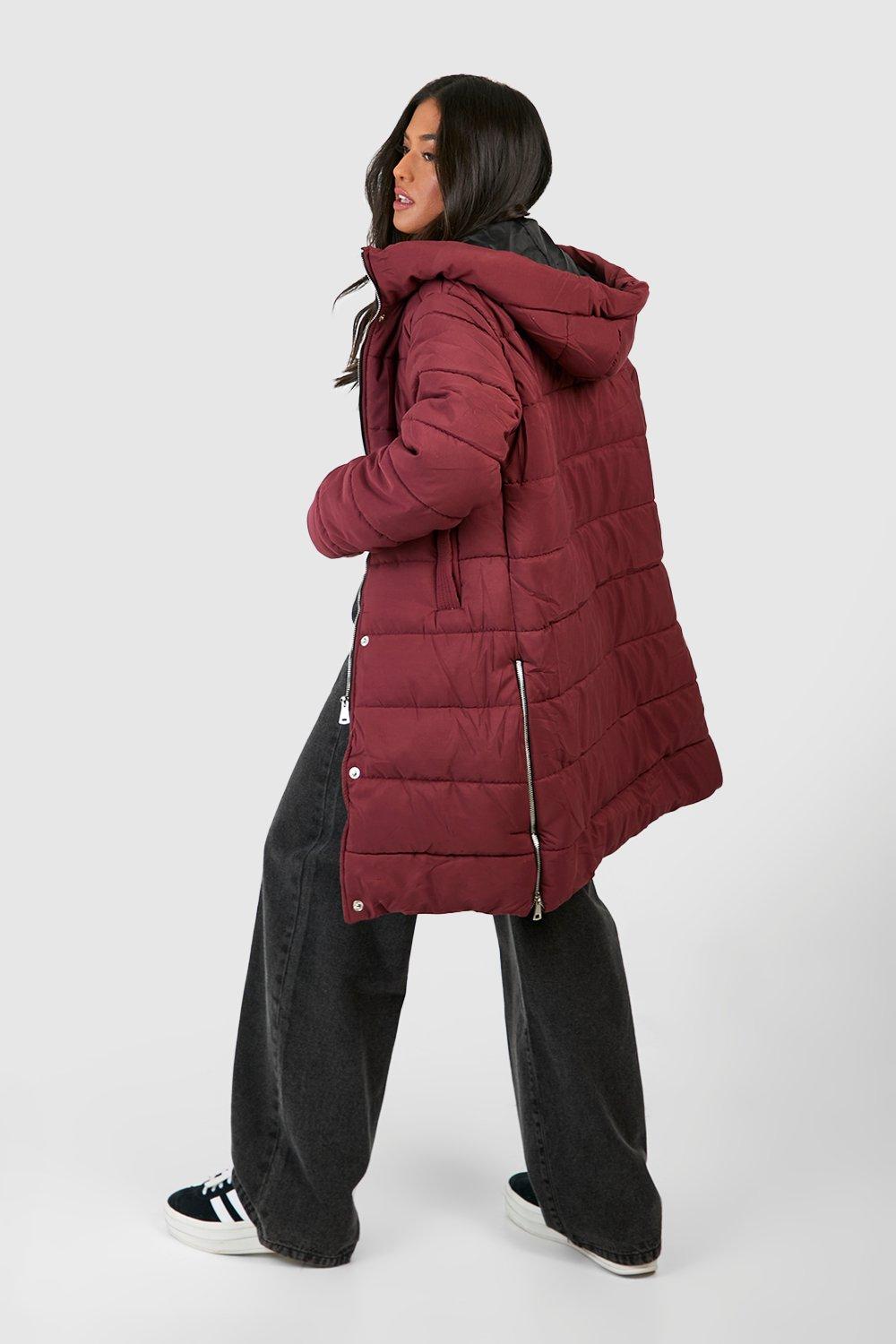 Boohoo longline puffer coat sale