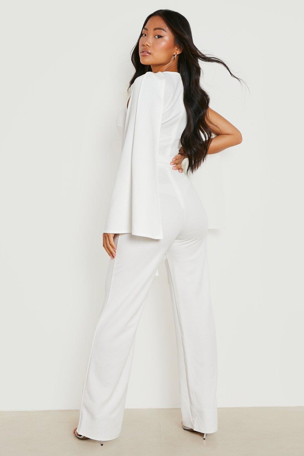 Womens petite 2024 white jumpsuit