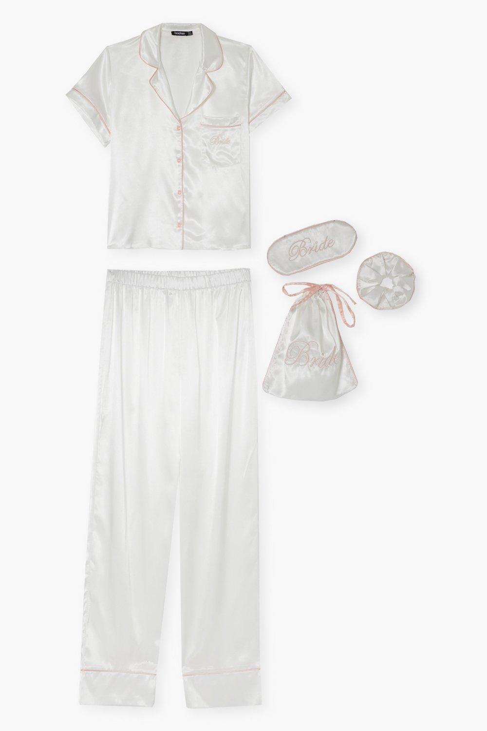 5PC Bridal Sleepwear Set Female Satin Pajamas, Sadoun.com