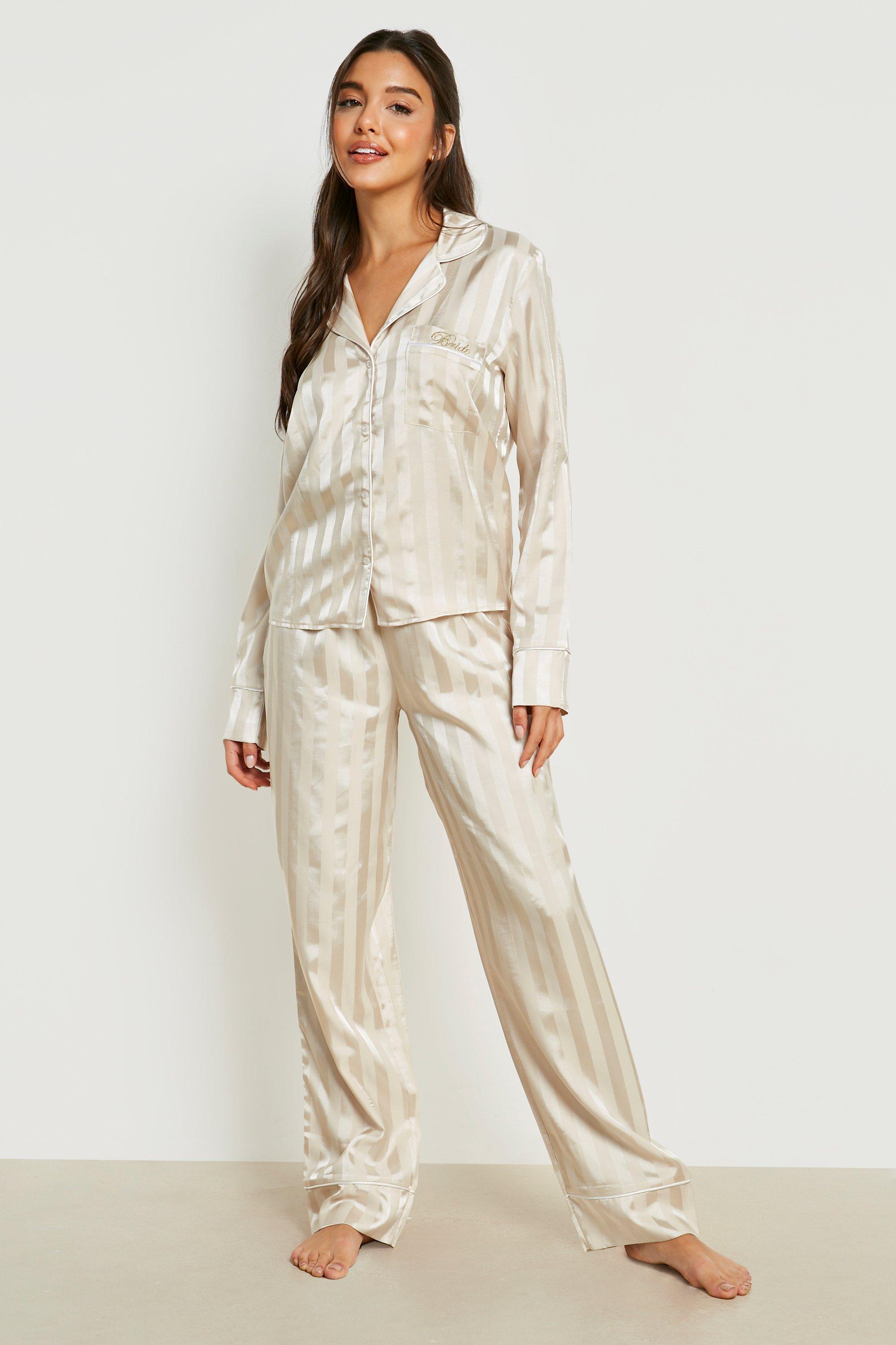 Satin pjs boohoo sale