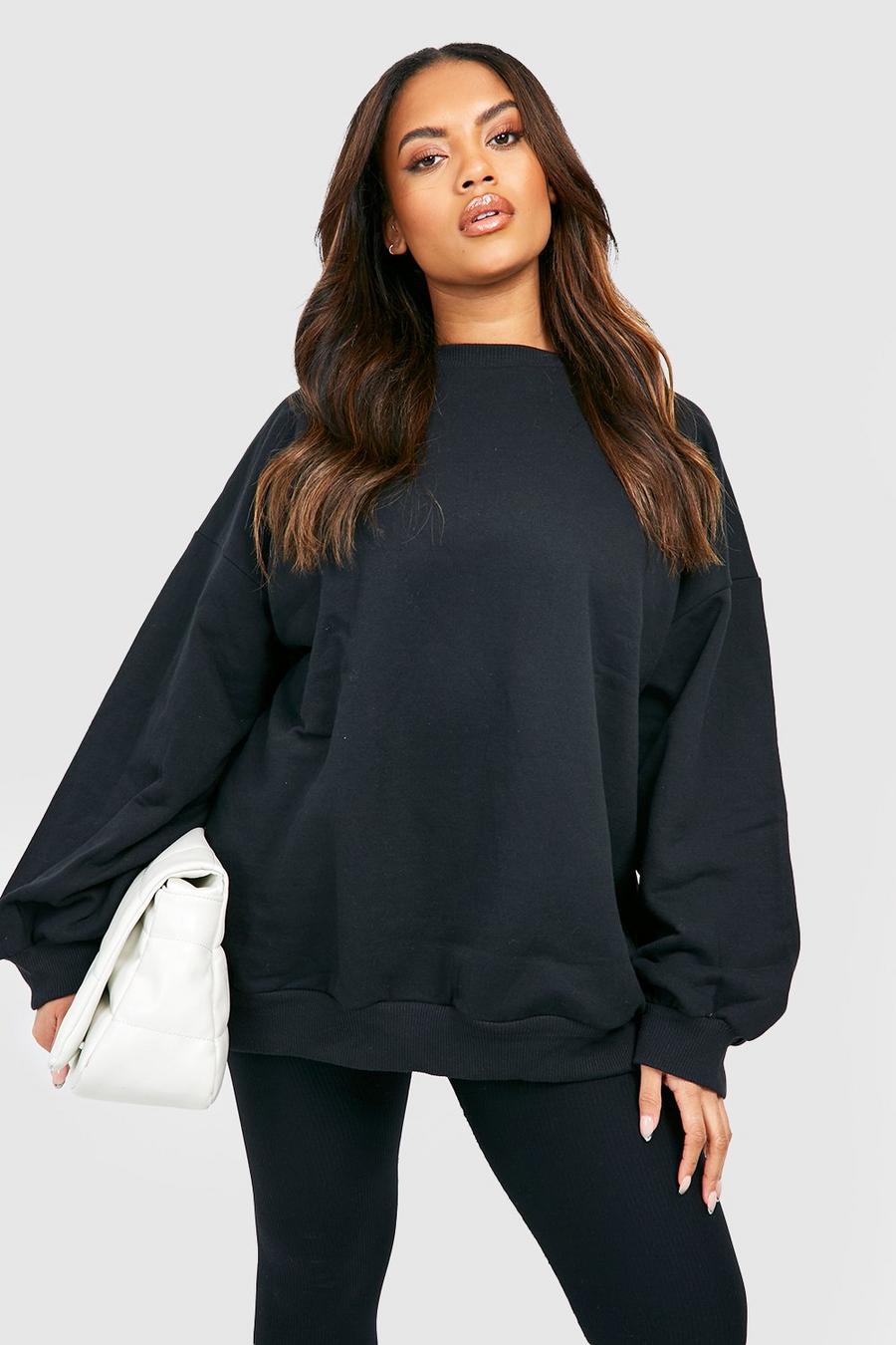 Black Plus Basic Oversized Sweatshirt image number 1