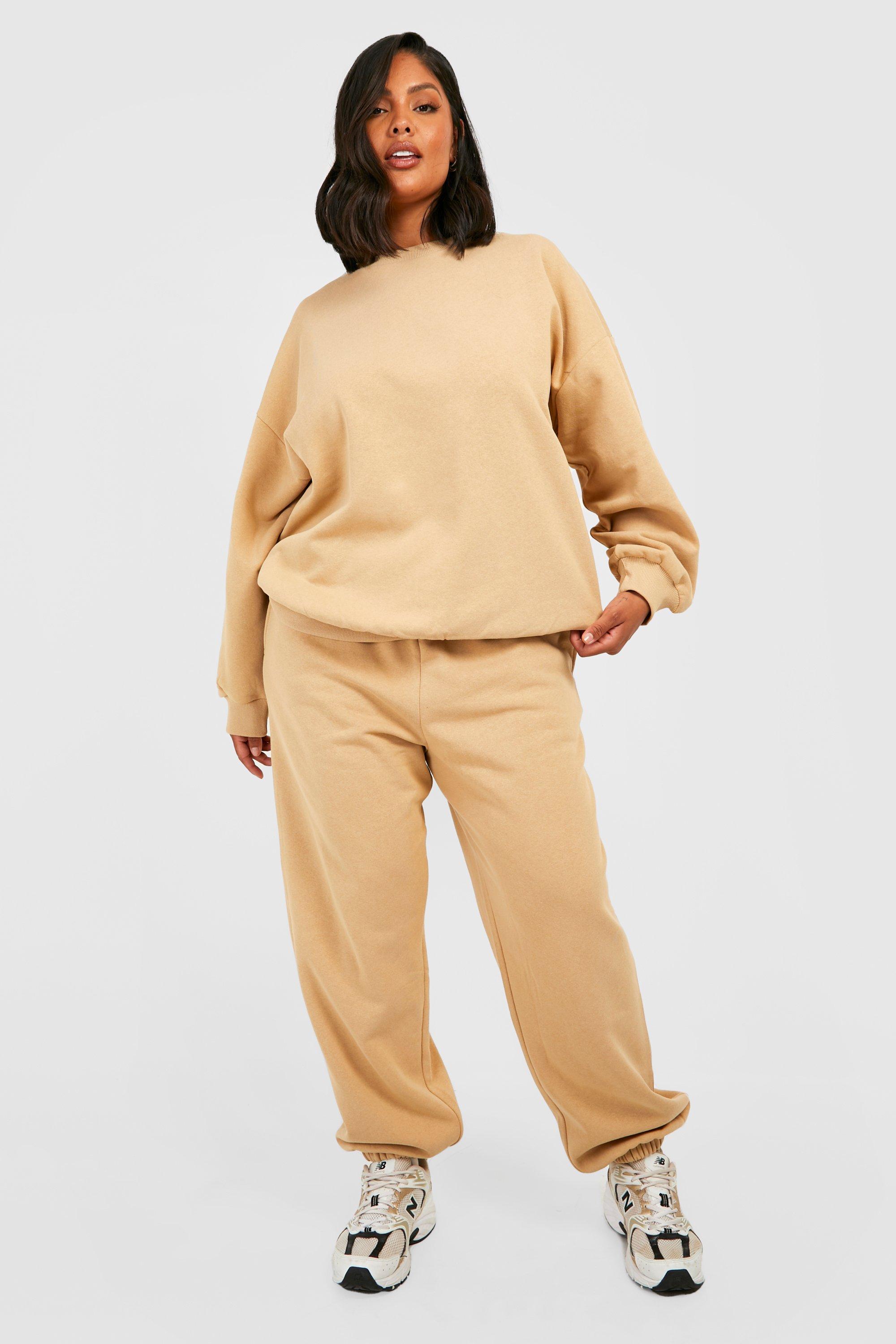 Plus Size Sweat Jogger - Beige