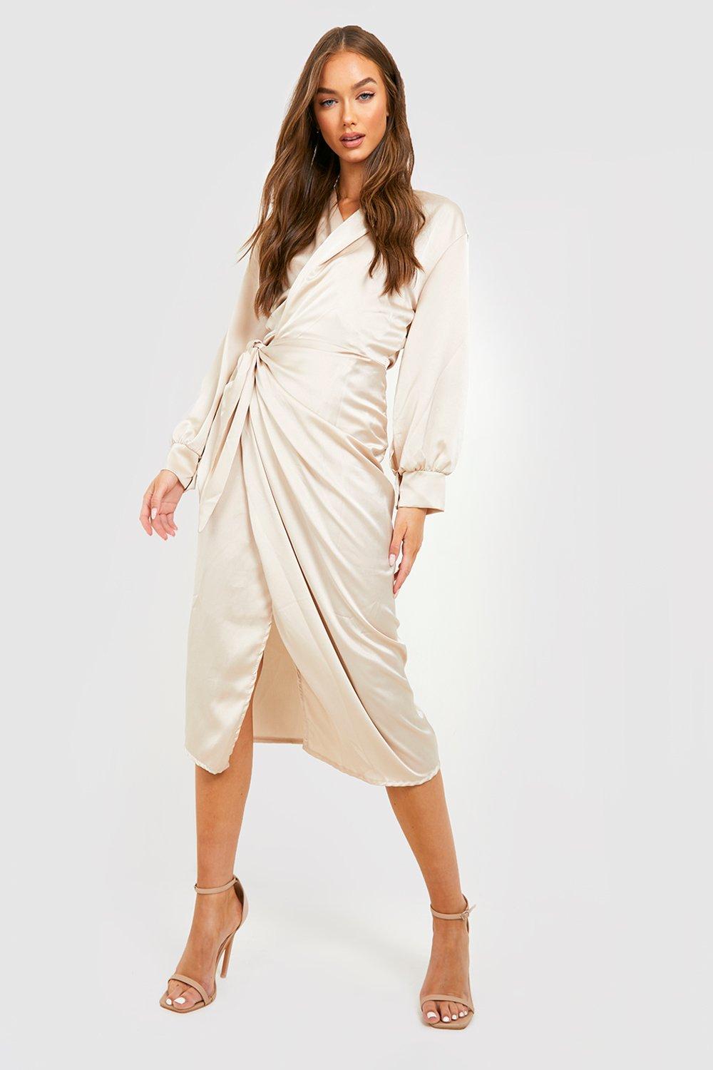 Boohoo split sleeve dress hotsell