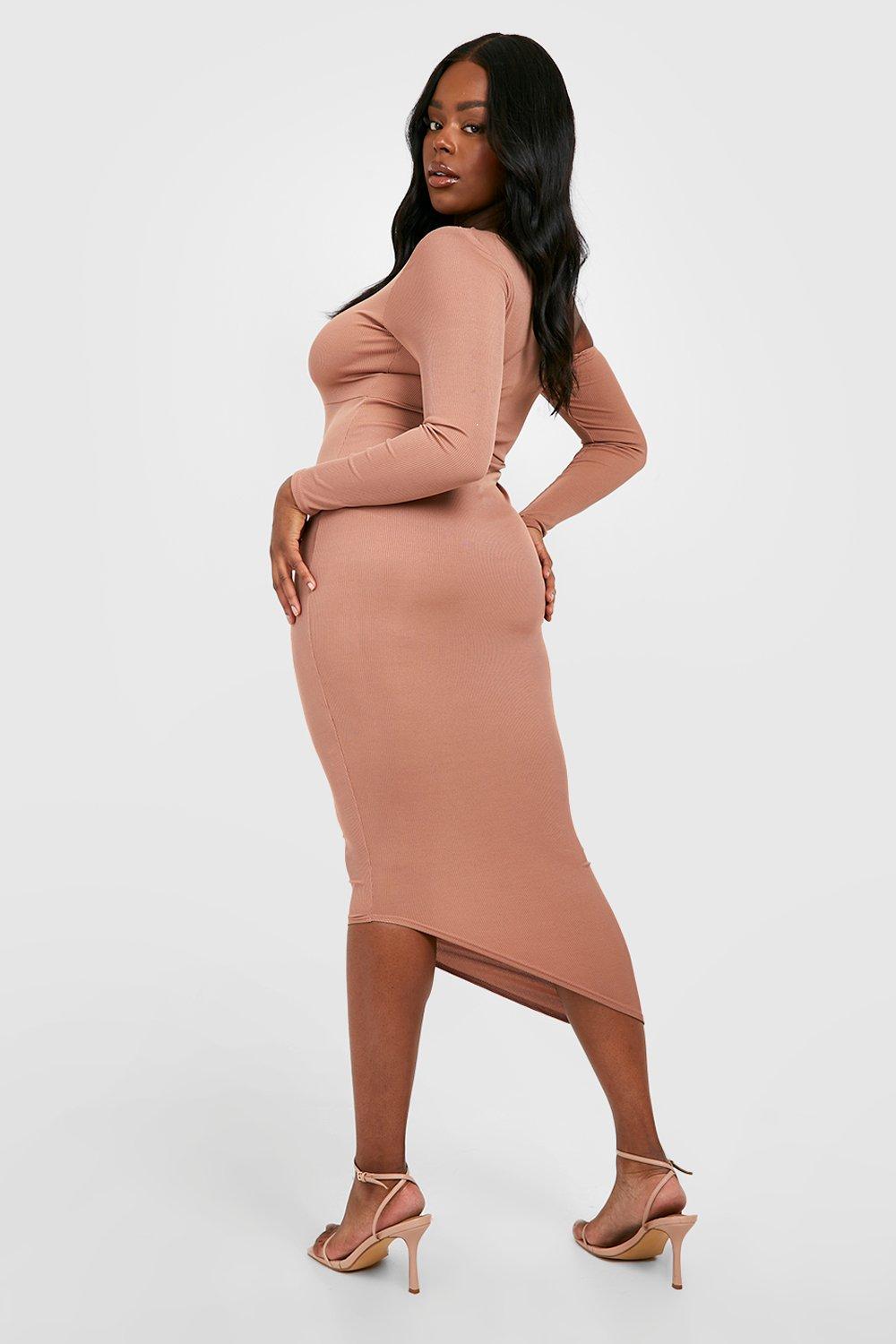 Robe epaule dénudée grande taille sale