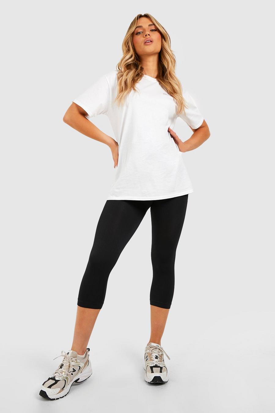 Black Maternity Active Seamless Cropped Legging