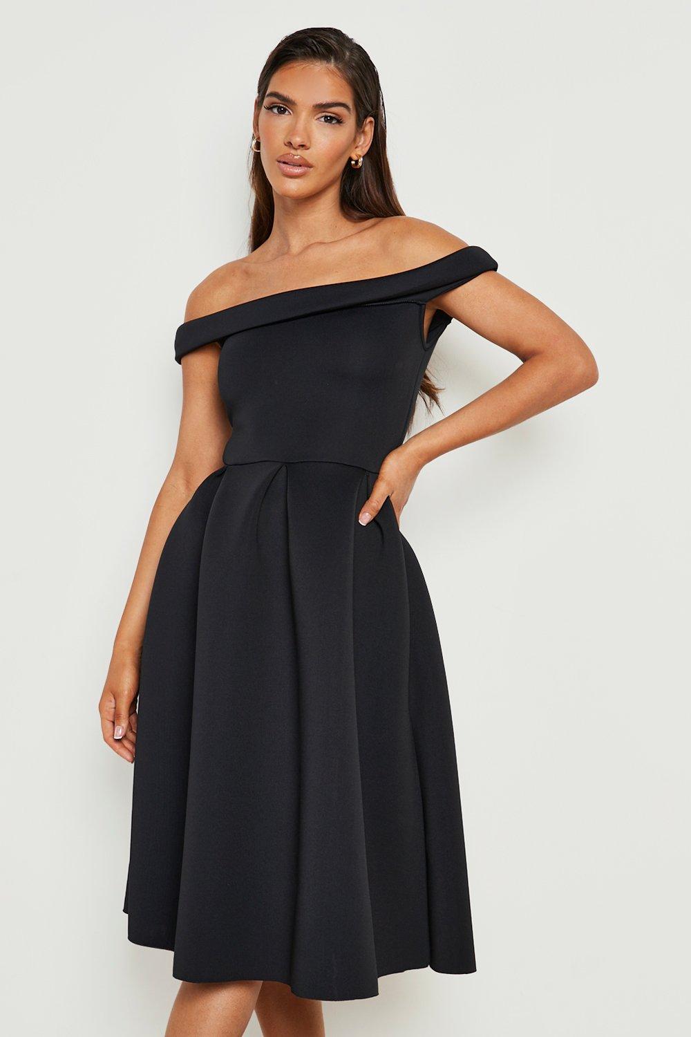 Bonded scuba sale bardot skater dress