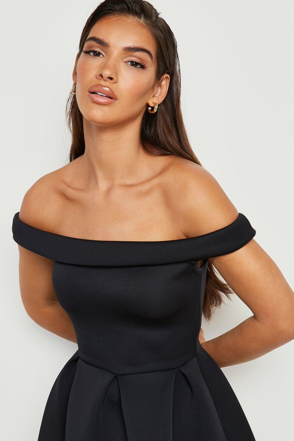 Scuba bardot skater clearance dress