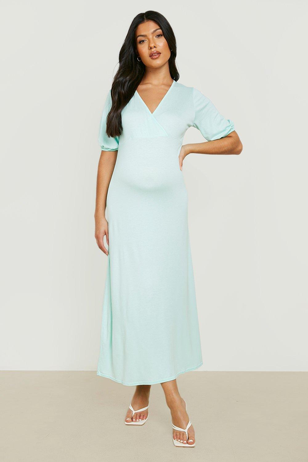 mint maternity maxi dress