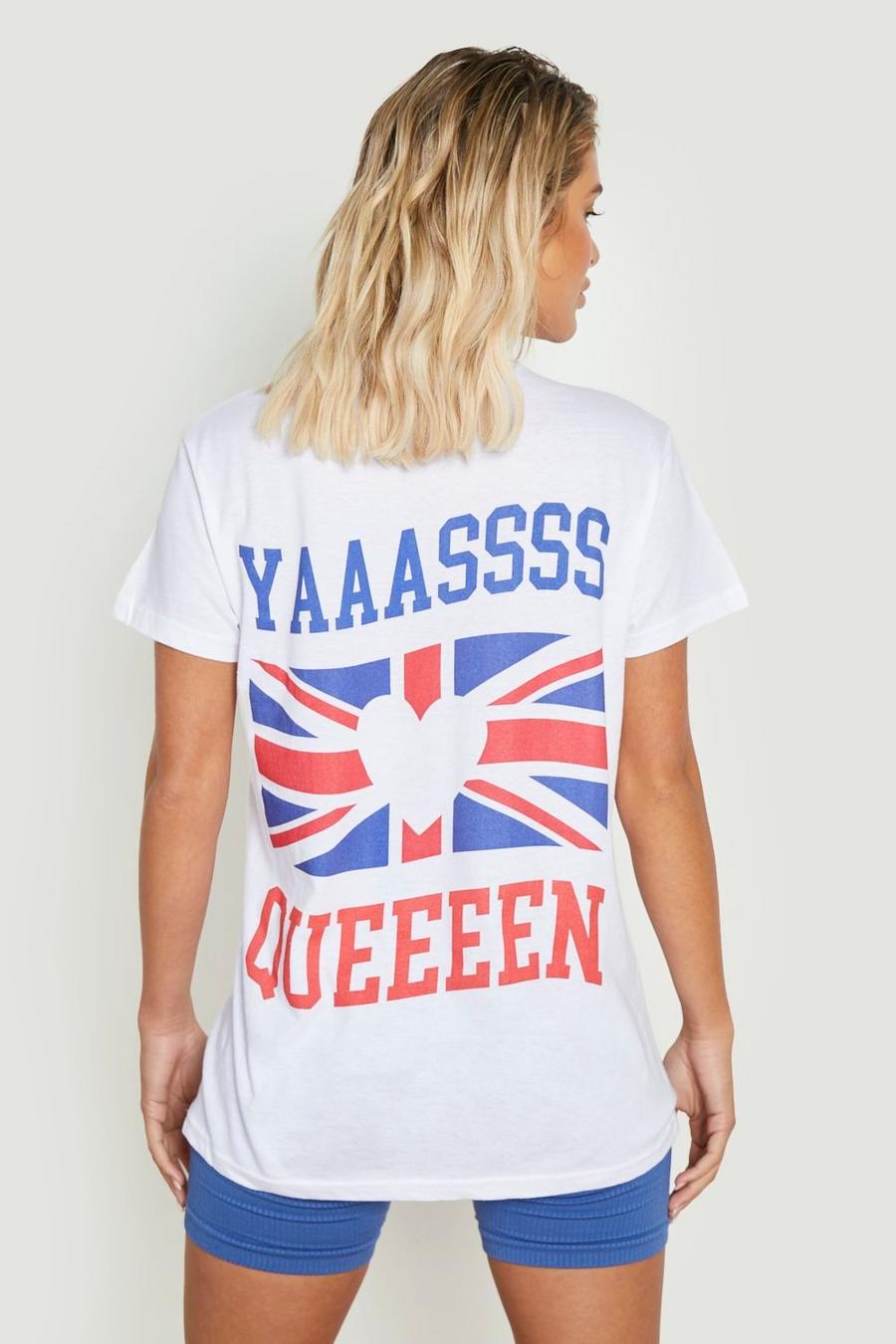 White Yas Queen Slogan Jubilee T-shirt image number 1