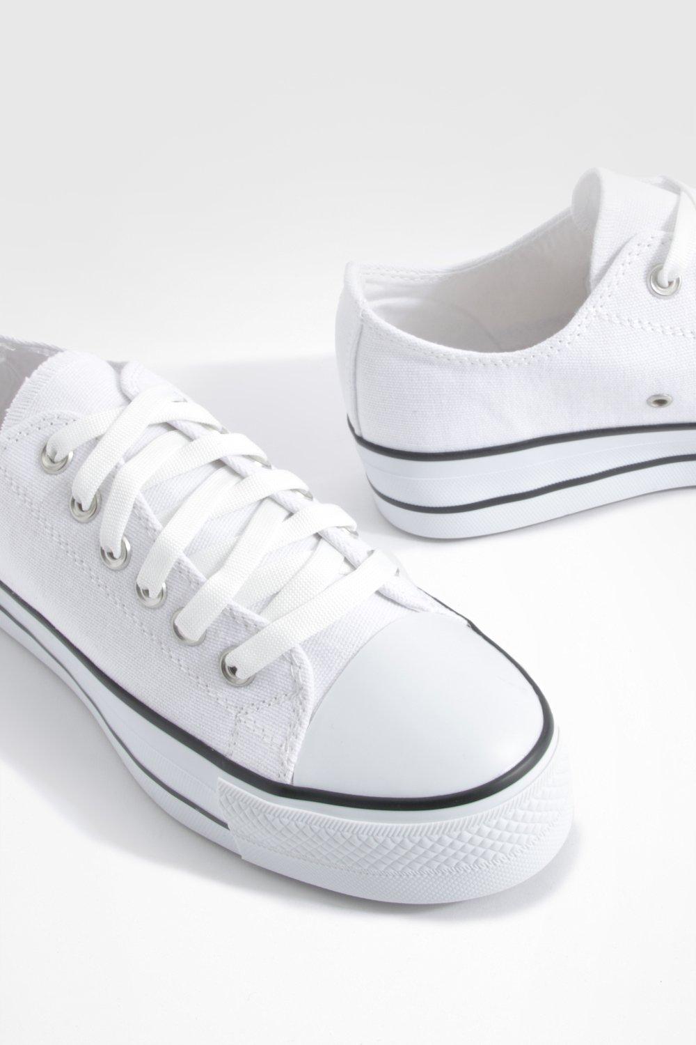 Zapatillas Bajas para Hombre con Suela Alta en Blanco