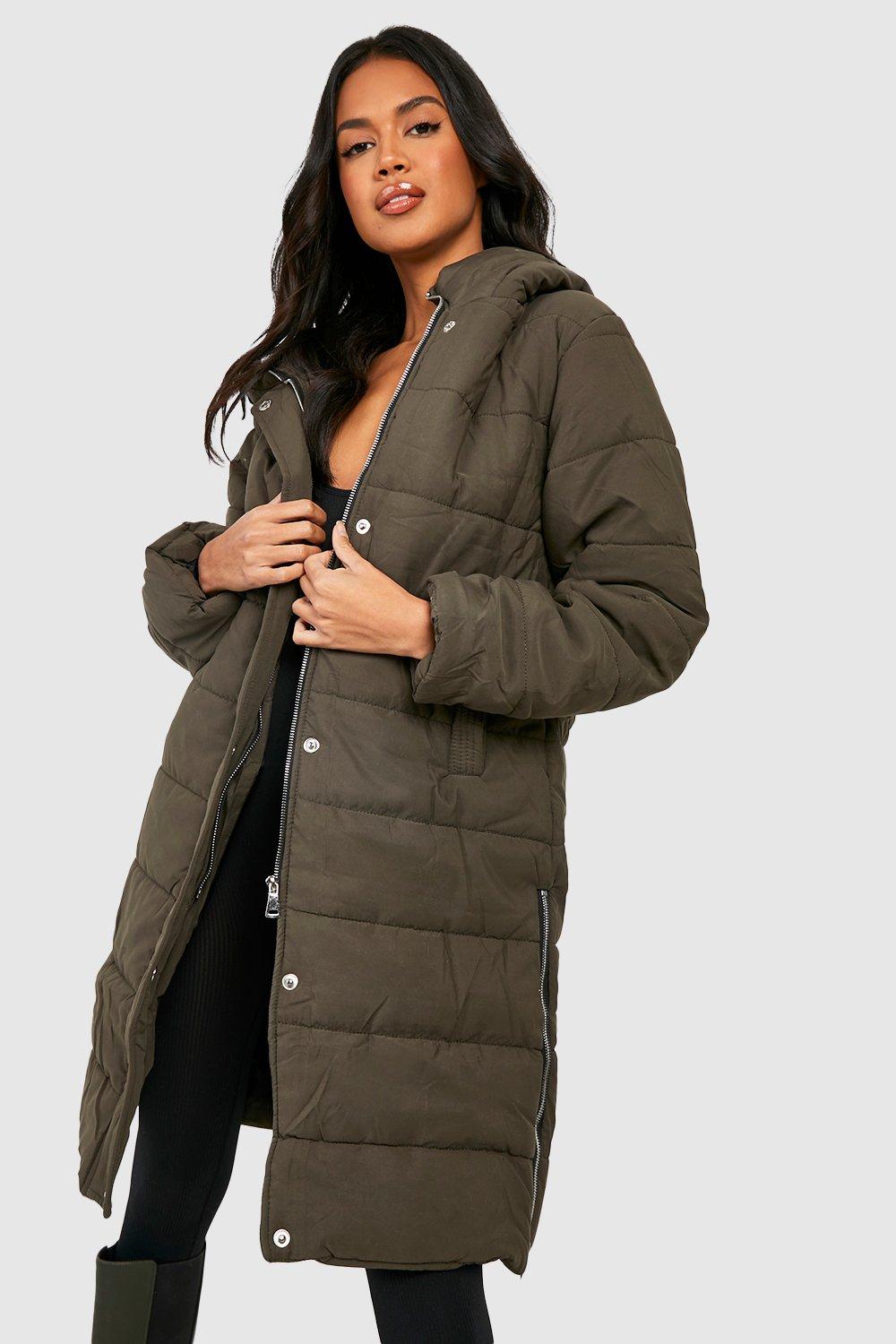 Long puffer cheap jacket boohoo