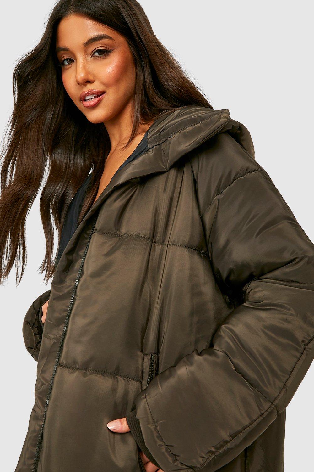 Longline puffer jacket store boohoo