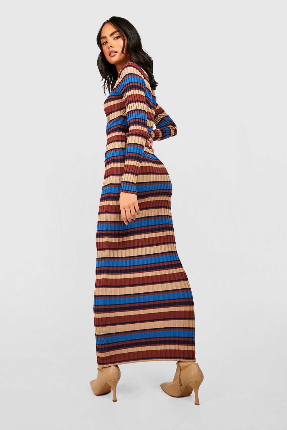 Horizontal striped best sale maxi dress