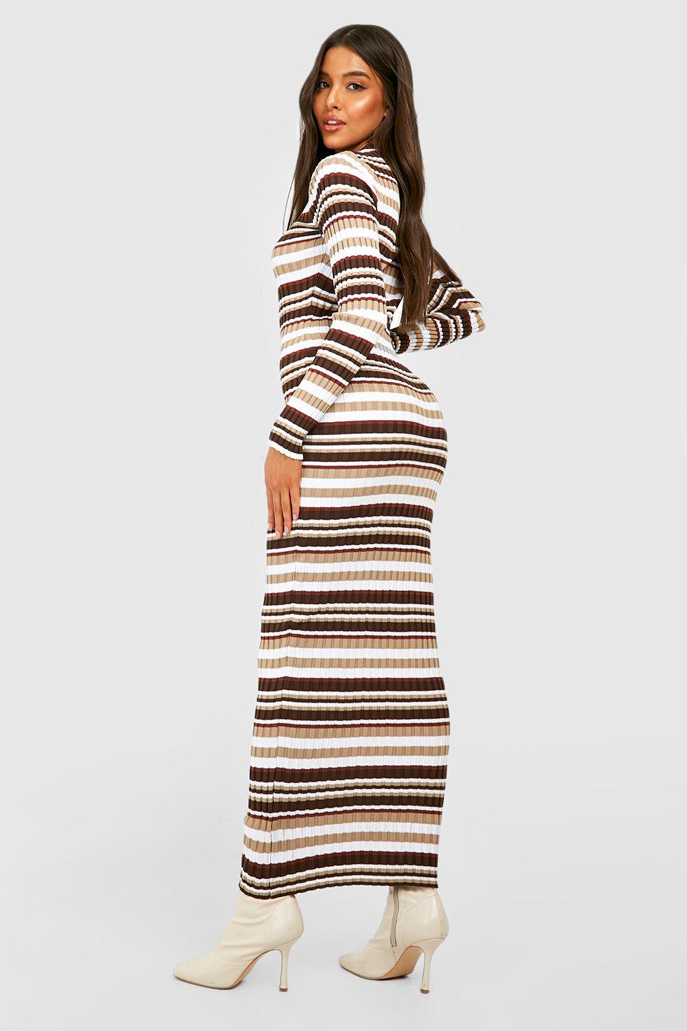 Long knitted dress with sleeves sale