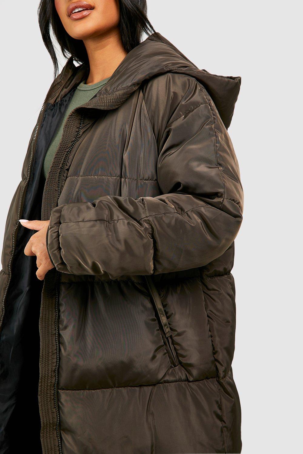 Longline puffer jacket store boohoo