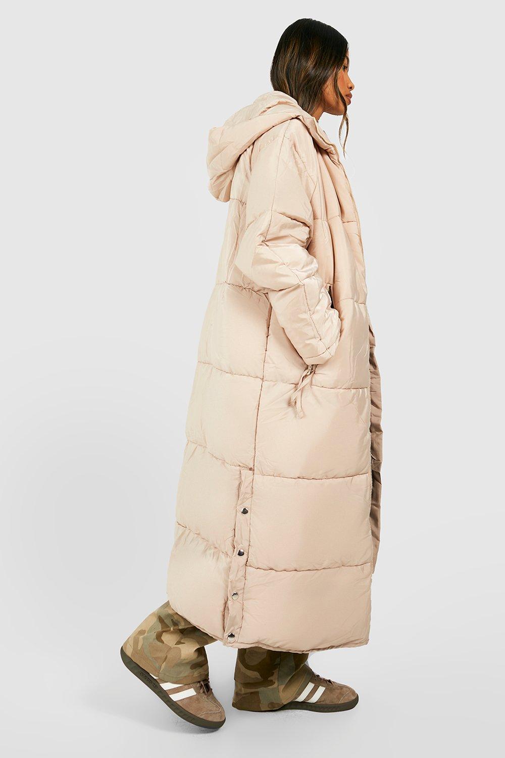 Long puffer cheap coat boohoo