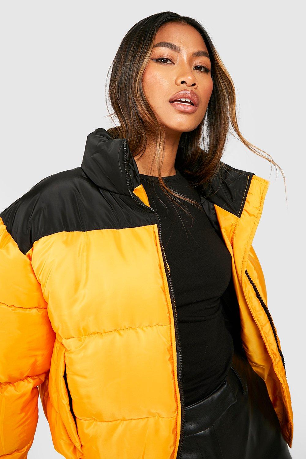 Mustard yellow down store jacket womens