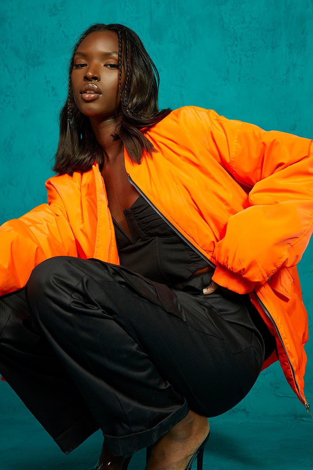 Oversized deals orange jacket