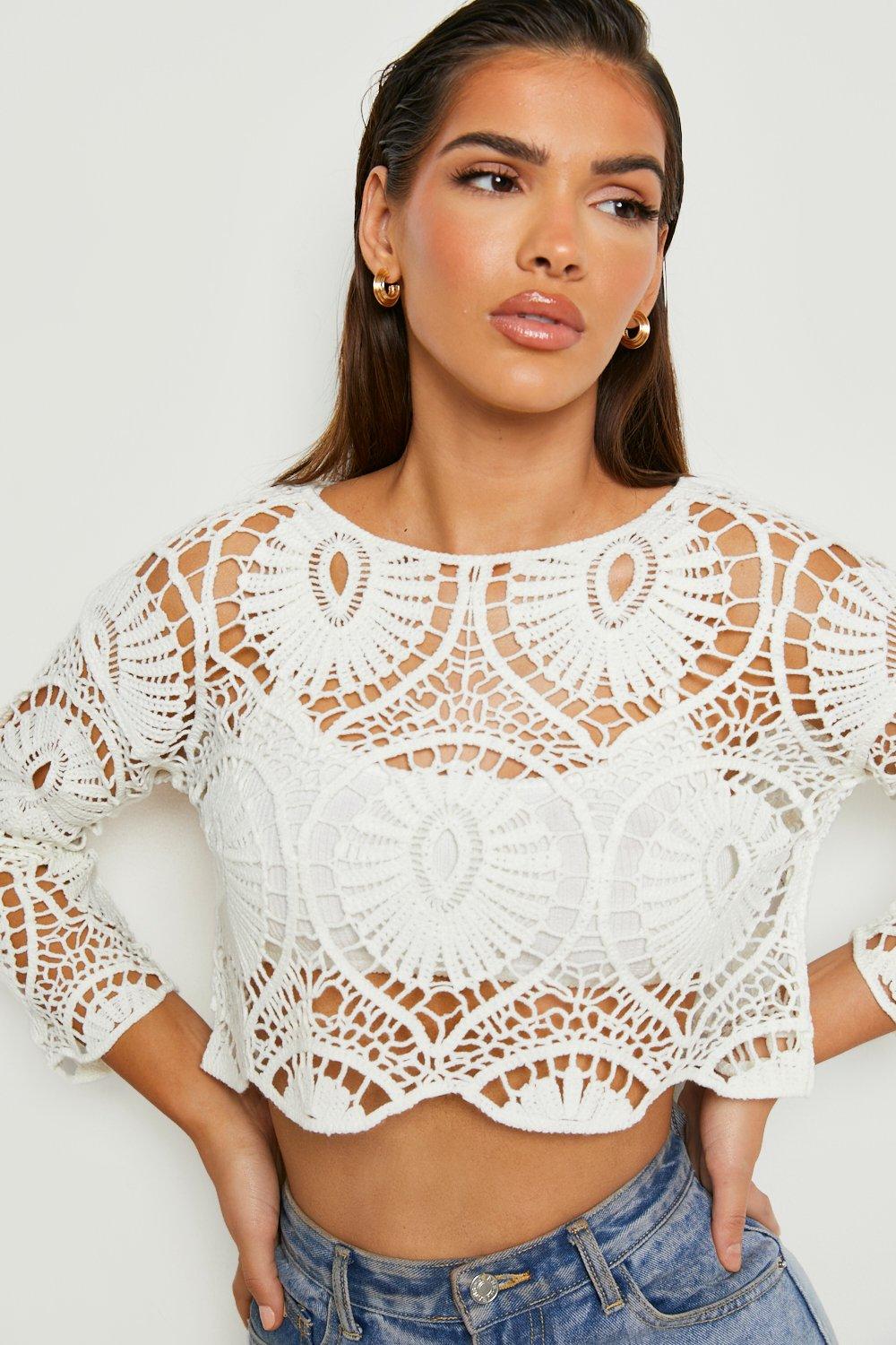 Boohoo store crochet top