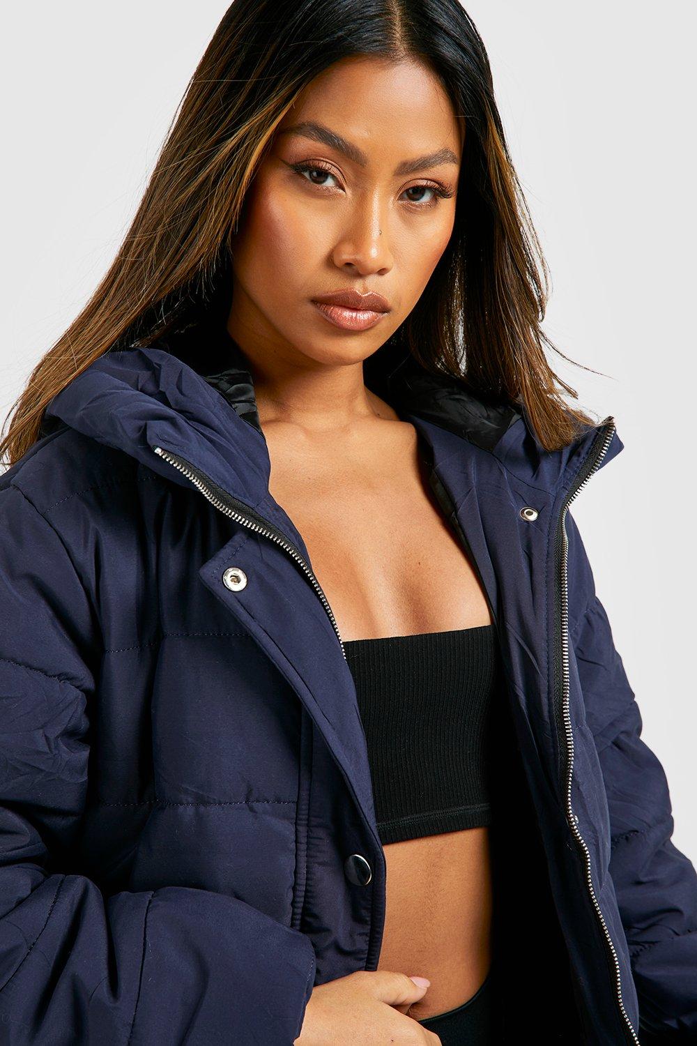 Blue Longline Puffer Jacket