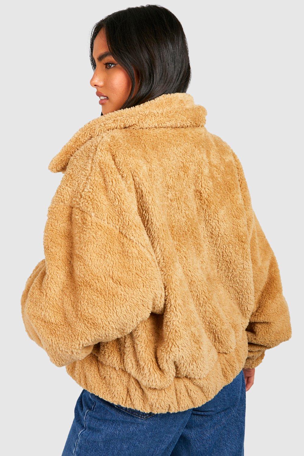 Teddy Faux Fur Bomber Jacket