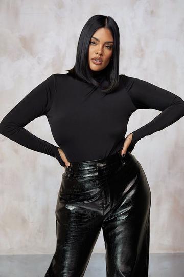Kourtney Kardashian Barker Cut Out Open Back Bodysuit black