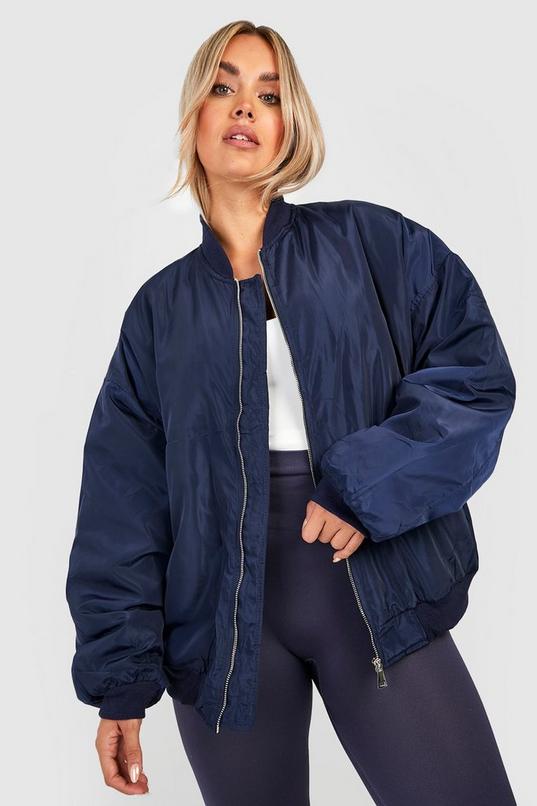 Plus Oversized Bomber Jacket | boohoo USA Plus Oversized Bomber Jacket | boohoo USA