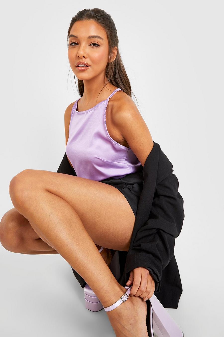 Lilac Racer Neck Flowy Cami image number 1