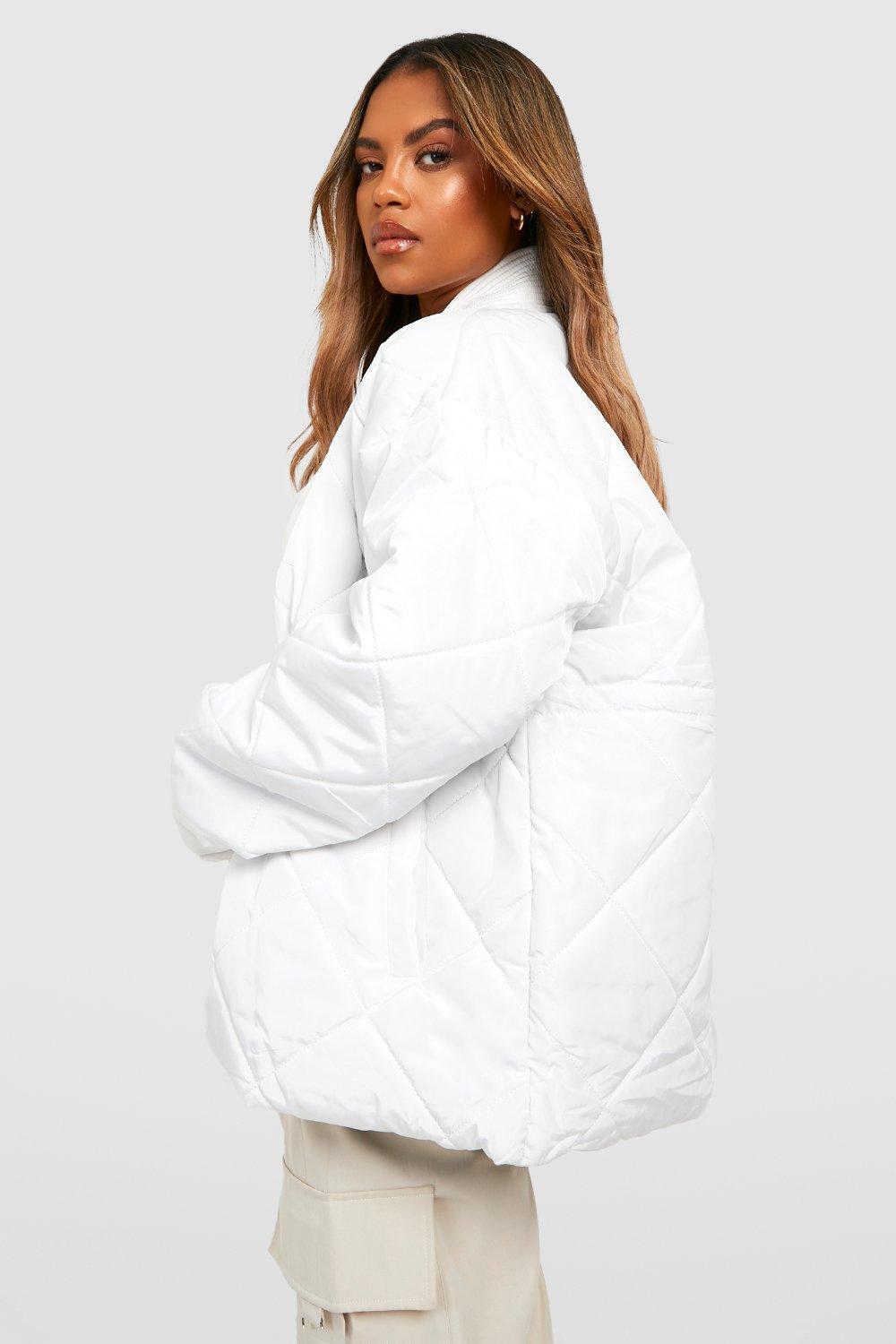 Boohoo white puffer jacket hotsell