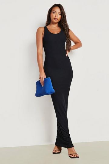 Tall Ripple Rib Maxi Dress black